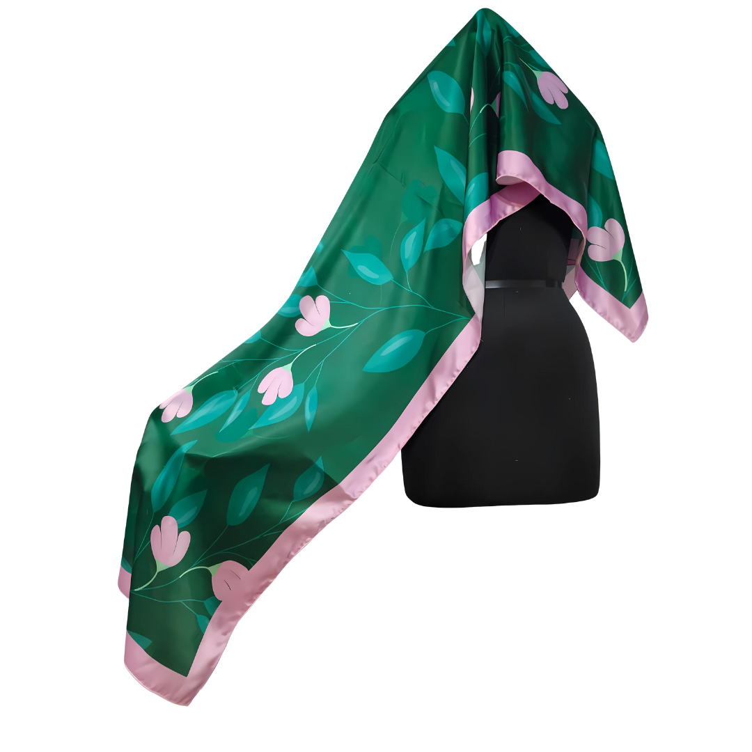 10z Trove Mulberry Satin Silk Long Scarf for Women – Large Lightweight Shawl Wrap, Soft Elegant Travel Headscarf, Gift Ready
