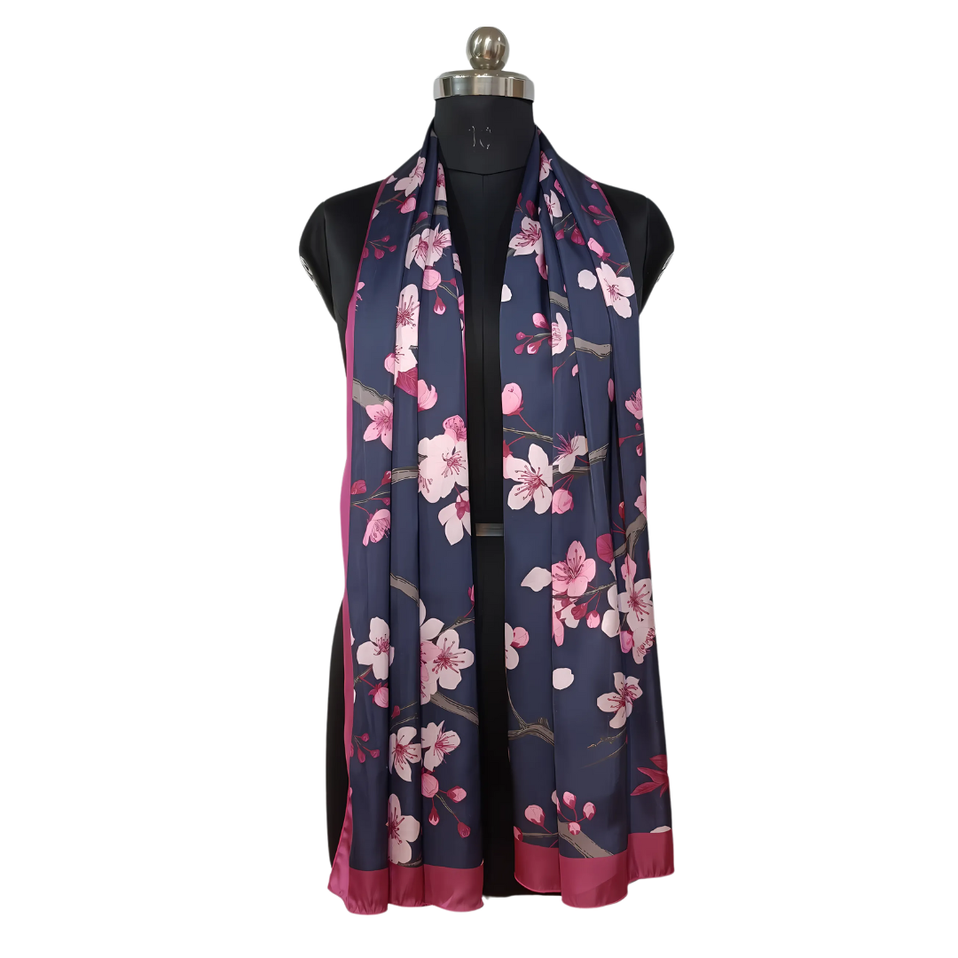 10z Trove Mulberry Satin Silk Long Scarf for Women – Large Lightweight Shawl Wrap, Soft Elegant Travel Headscarf, Gift Ready