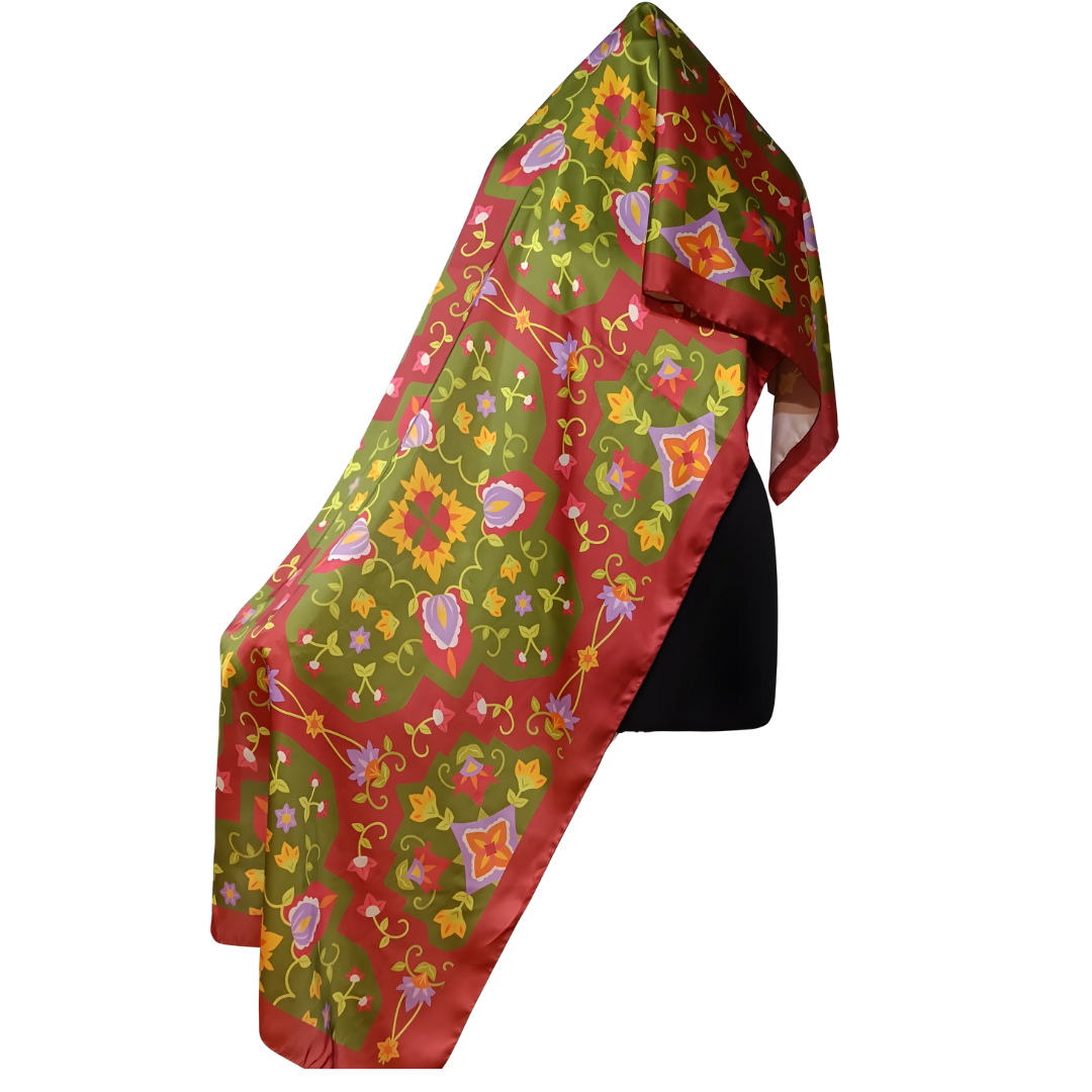 10z Trove Mulberry Satin Silk Long Scarf for Women – Large Lightweight Shawl Wrap, Soft Elegant Travel Headscarf, Gift Ready