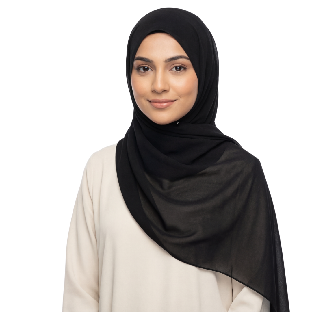 Premium Georgette Hijab for Women – Soft Lightweight Headscarf | Solid Colour | 70x200 cm | Breathable Daily Wear