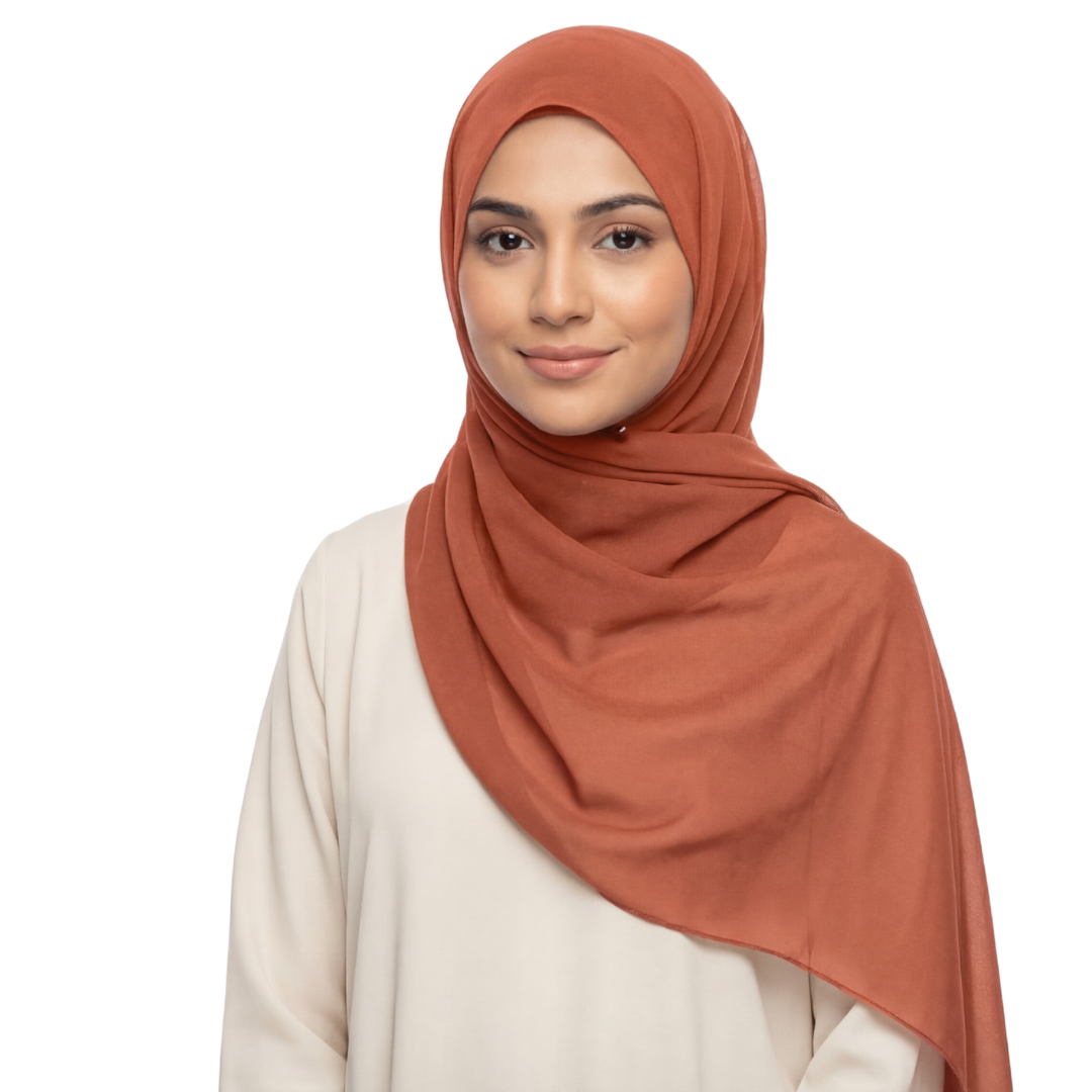 Premium Georgette Hijab for Women – Soft Lightweight Headscarf | Solid Colour | 70x200 cm | Breathable Daily Wear