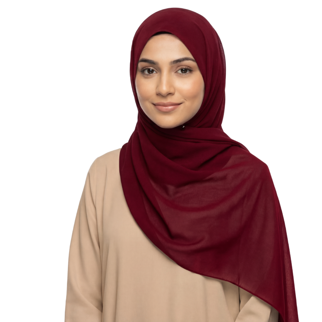 Premium Georgette Hijab for Women – Soft Lightweight Headscarf | Solid Colour | 70x200 cm | Breathable Daily Wear
